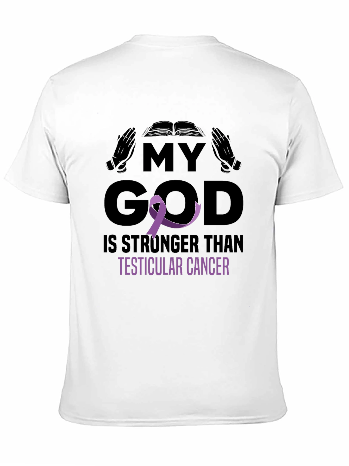 My God Stronger Than Testicular Cancer Awareness T-Shirt