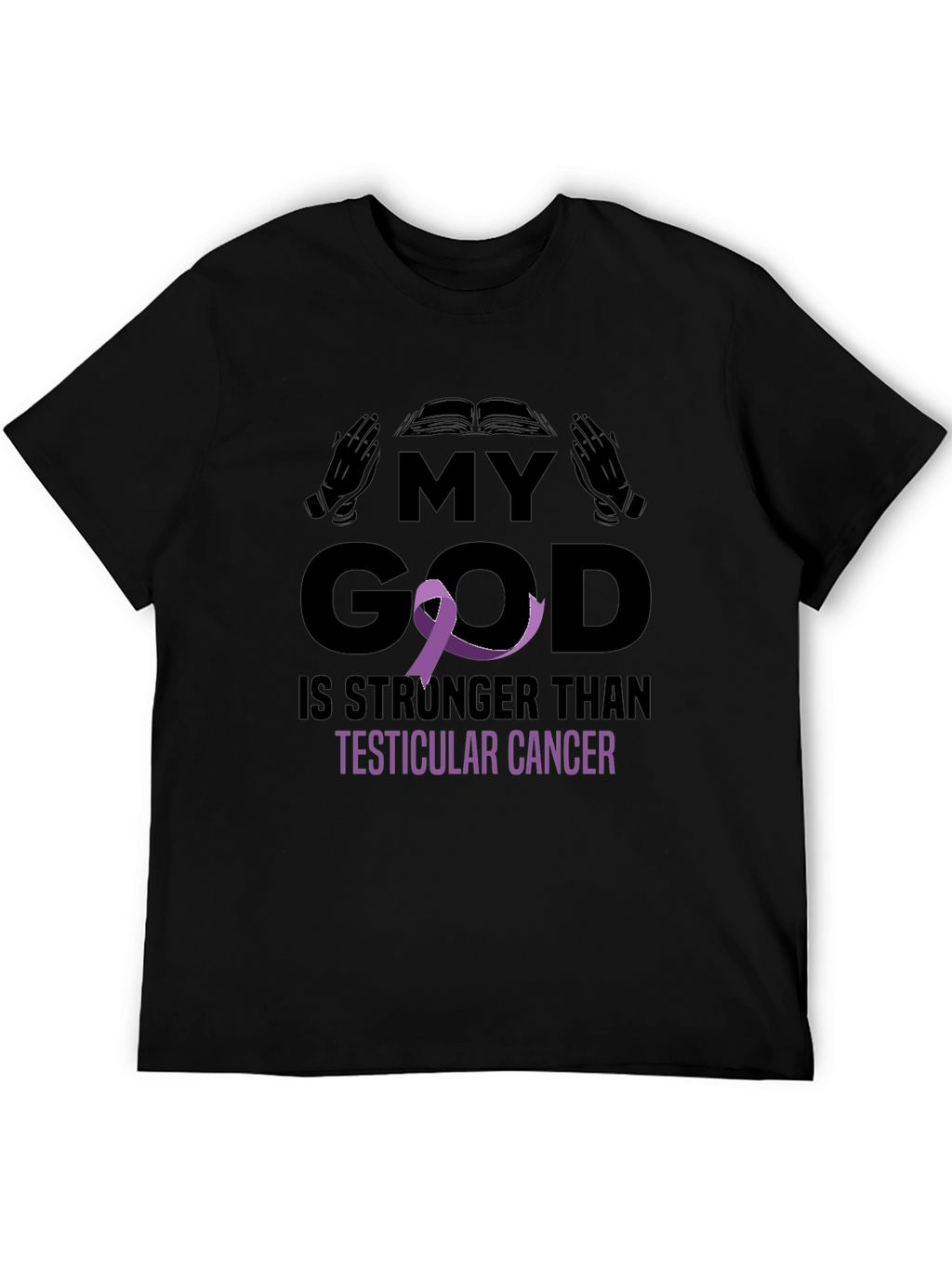 My God Stronger Than Testicular Cancer Awareness T-Shirt