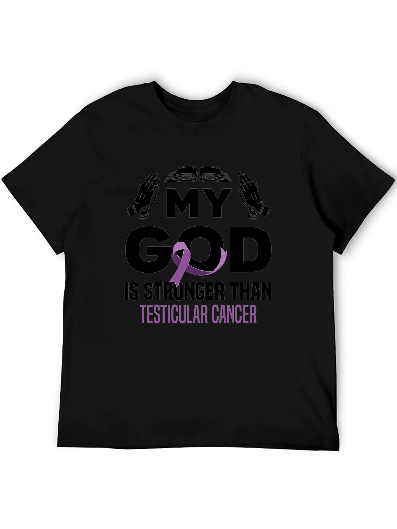 My God Stronger Than Testicular Cancer Awareness T-Shirt