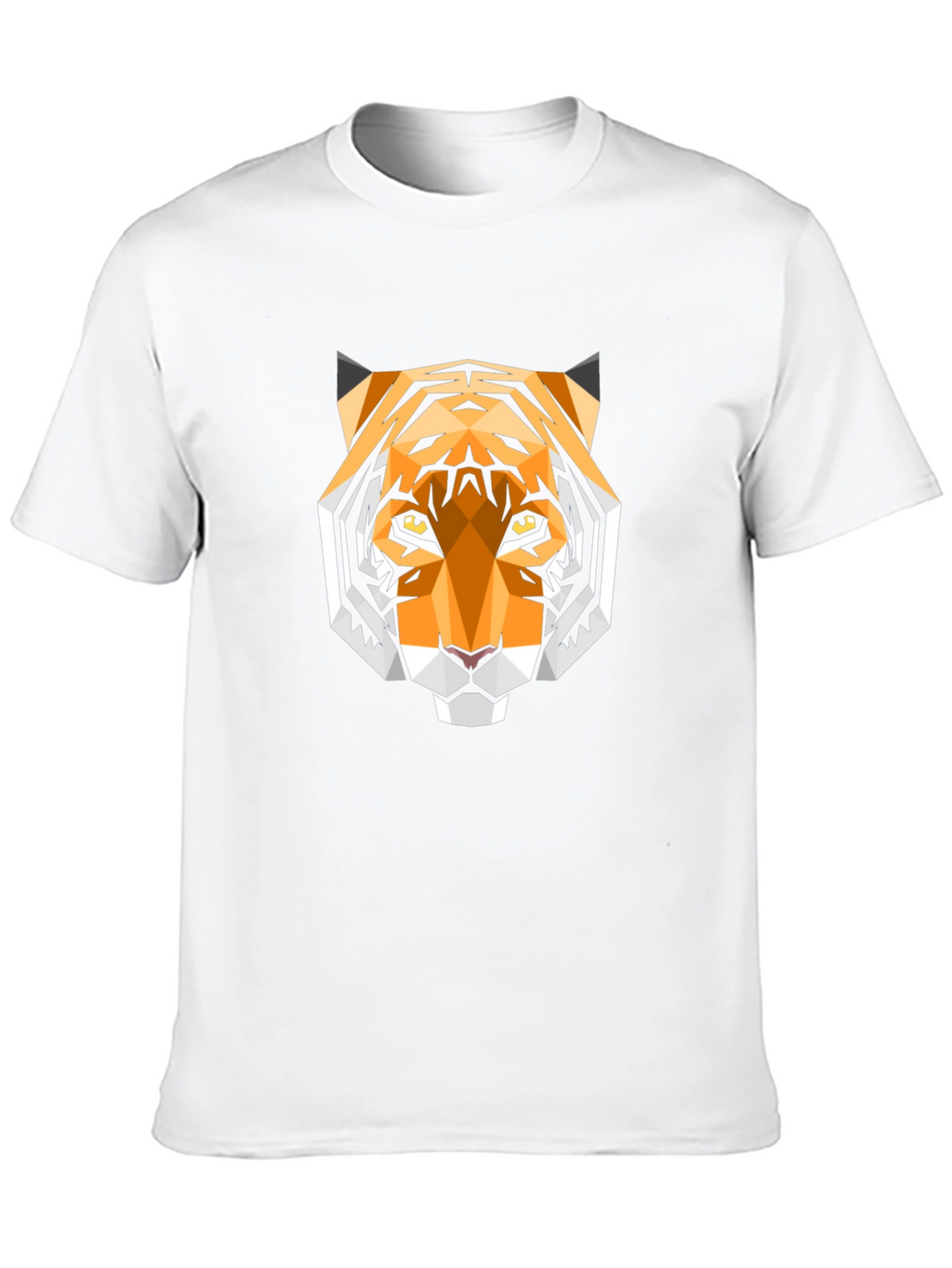 Geometric Tiger Head Graphic Black T-Shirt