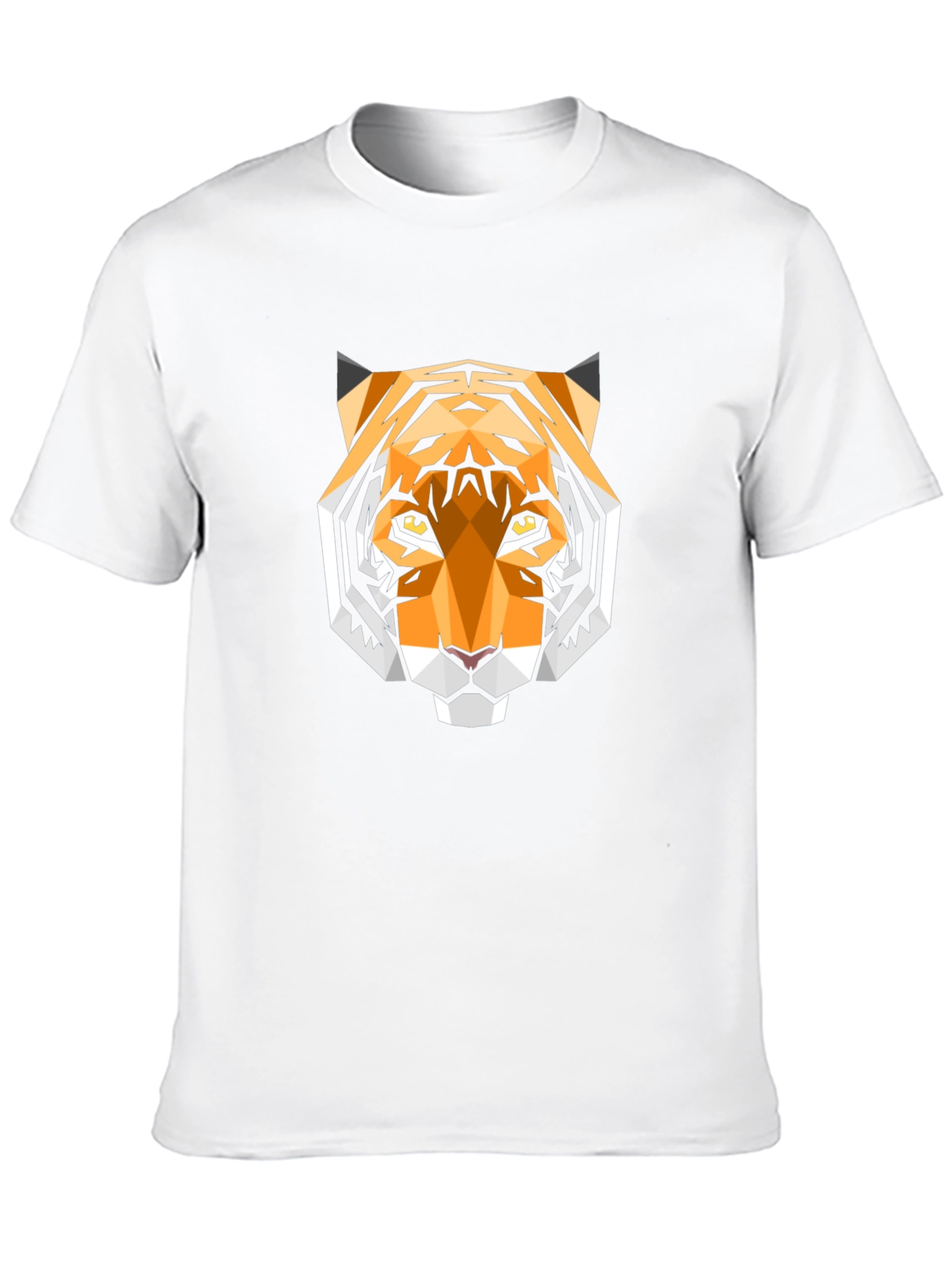 Geometric Tiger Head Graphic Black T-Shirt