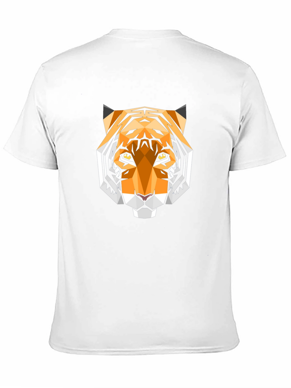 Geometric Tiger Head Graphic Black T-Shirt