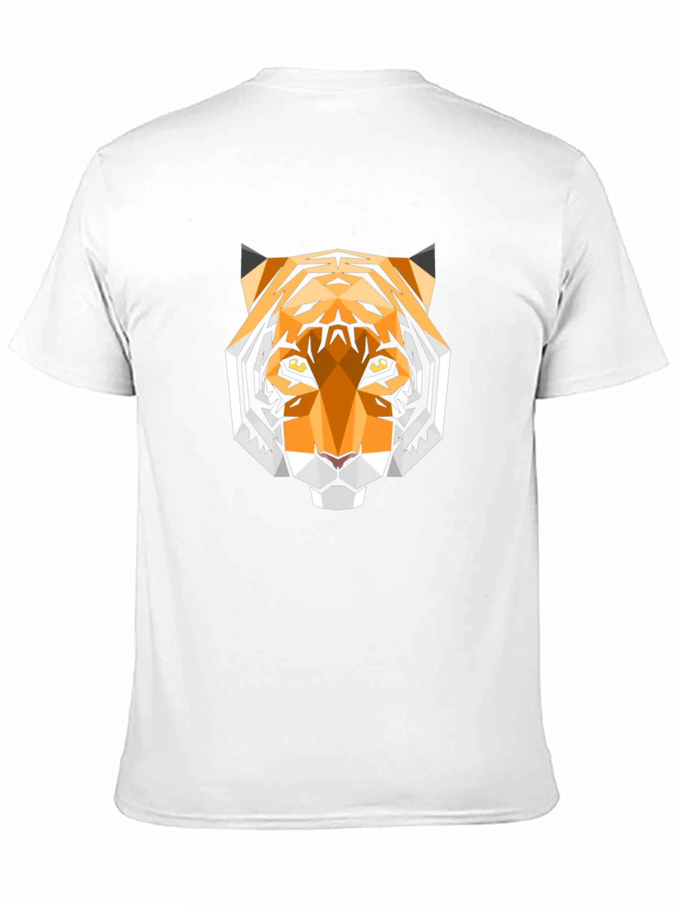 Geometric Tiger Head Graphic Black T-Shirt