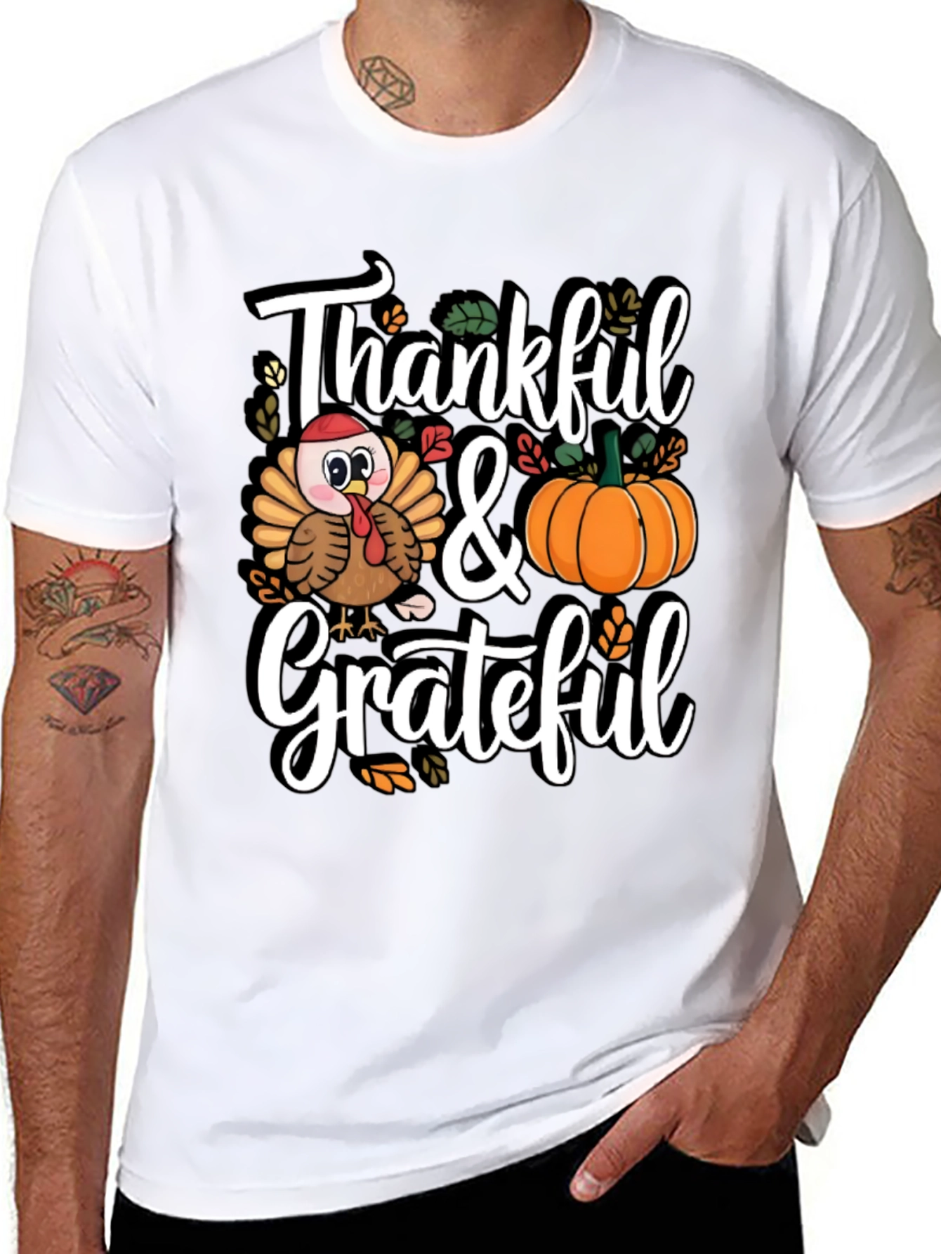 Thankful & Grateful Thanksgiving T-Shirt
