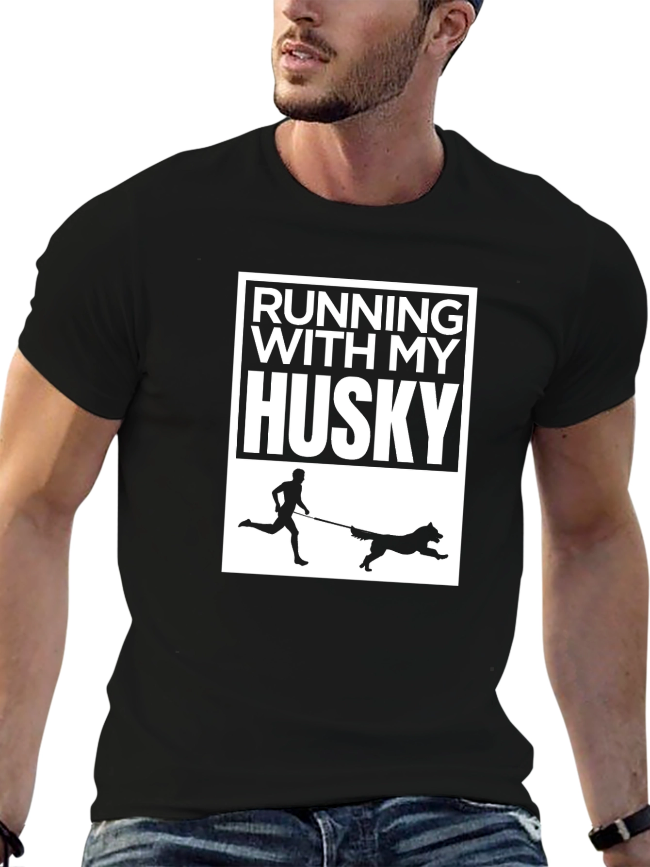 Running With My Husky T-Shirt