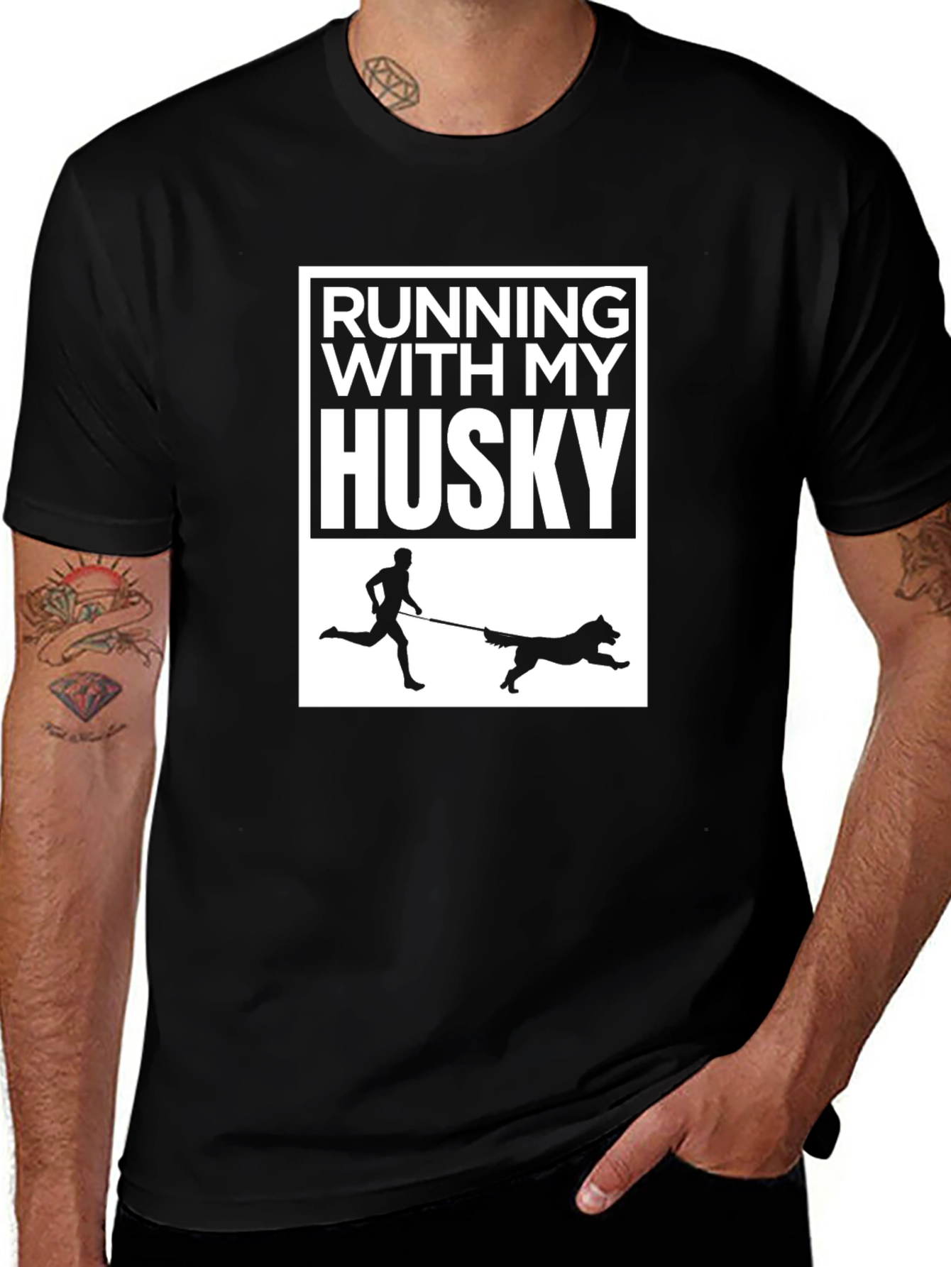 Running With My Husky T-Shirt