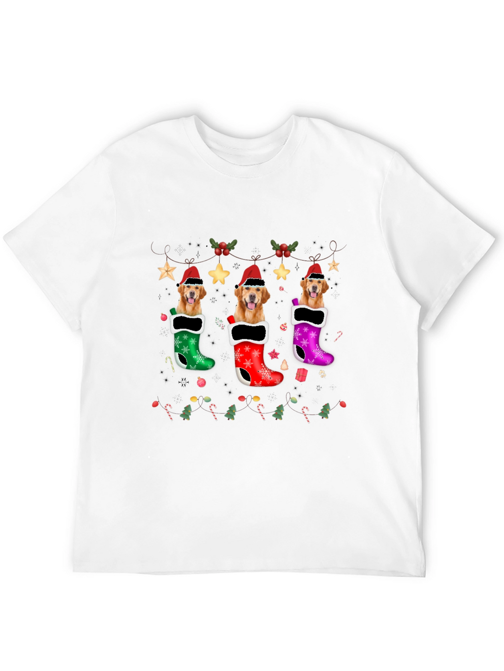 Golden Retriever Christmas Stocking T-Shirt