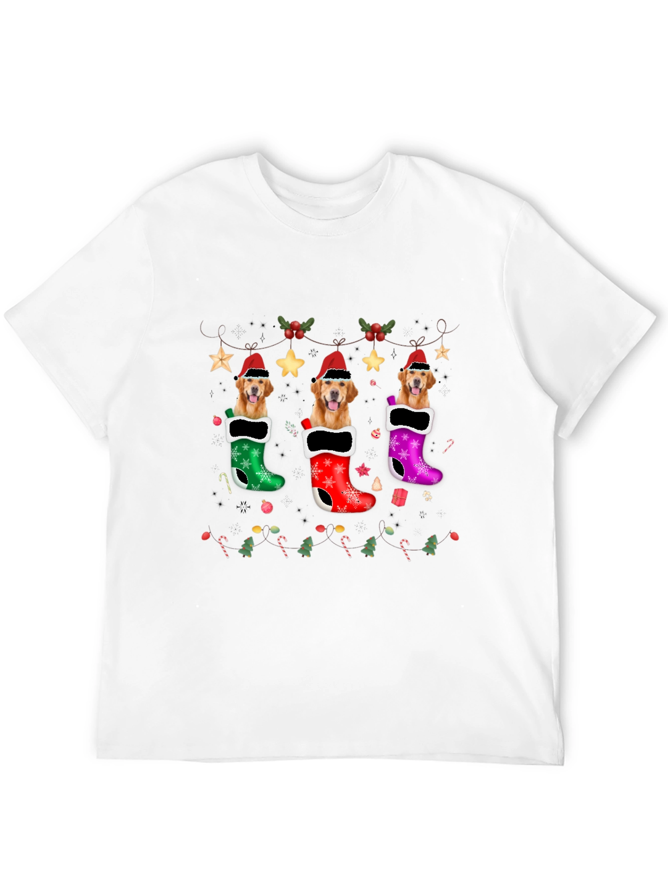 Golden Retriever Christmas Stocking T-Shirt