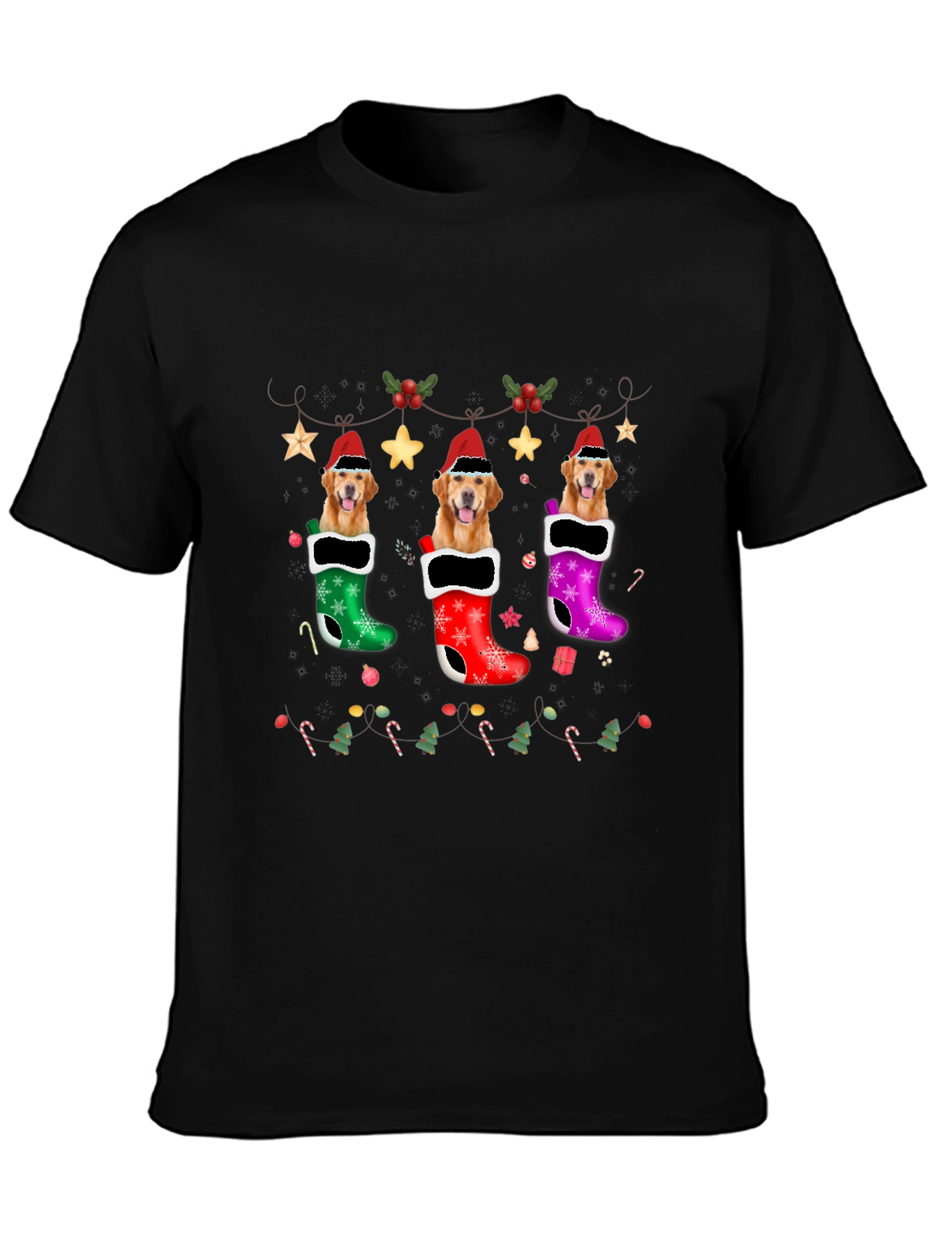 Golden Retriever Christmas Stocking T-Shirt