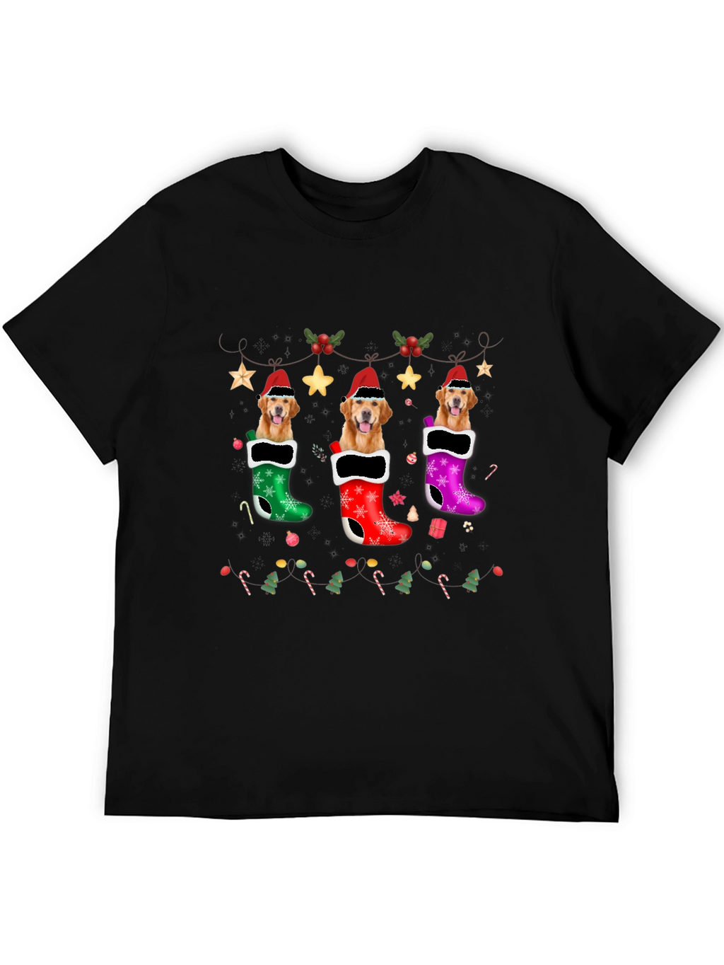 Golden Retriever Christmas Stocking T-Shirt