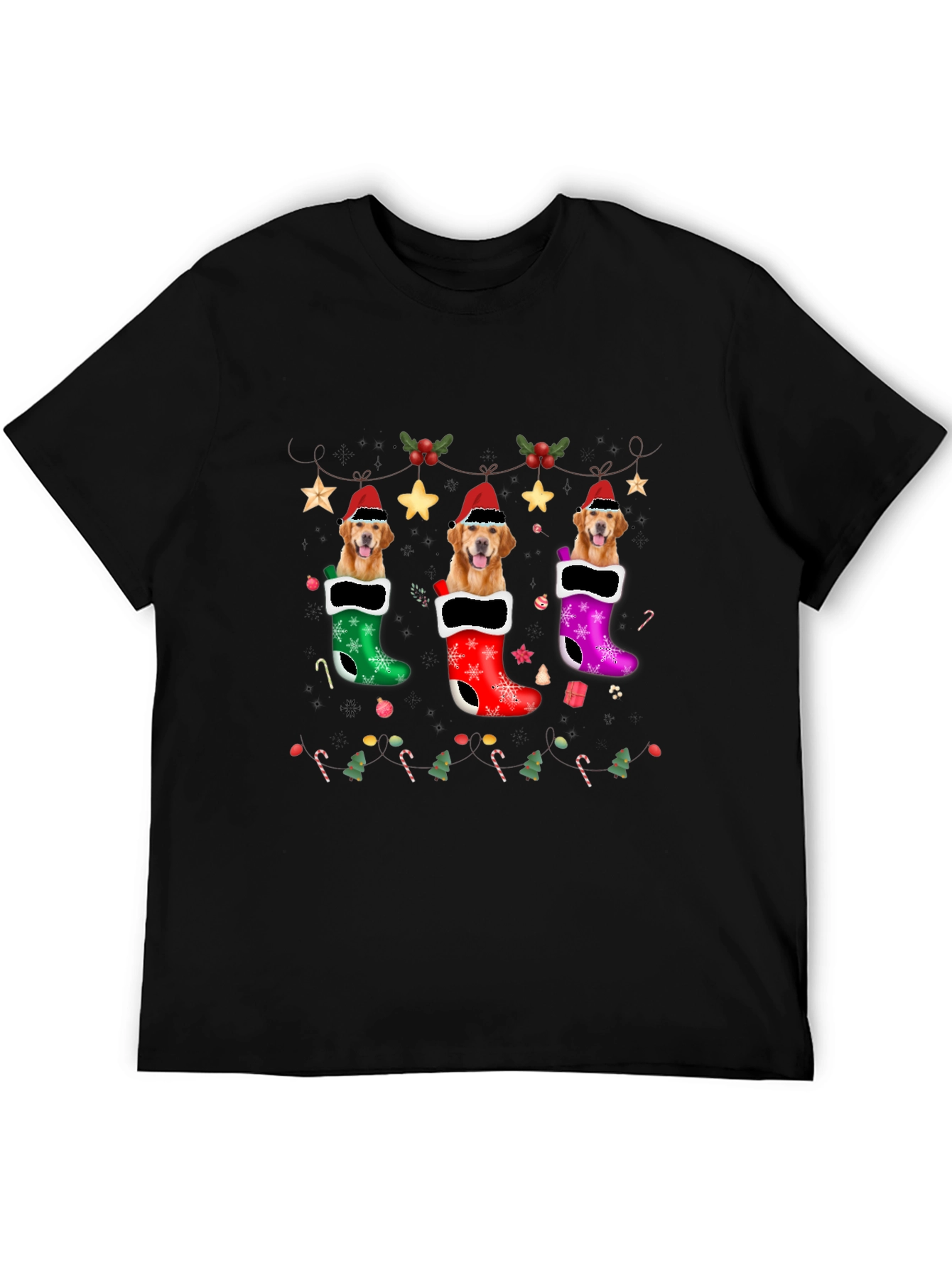 Golden Retriever Christmas Stocking T-Shirt
