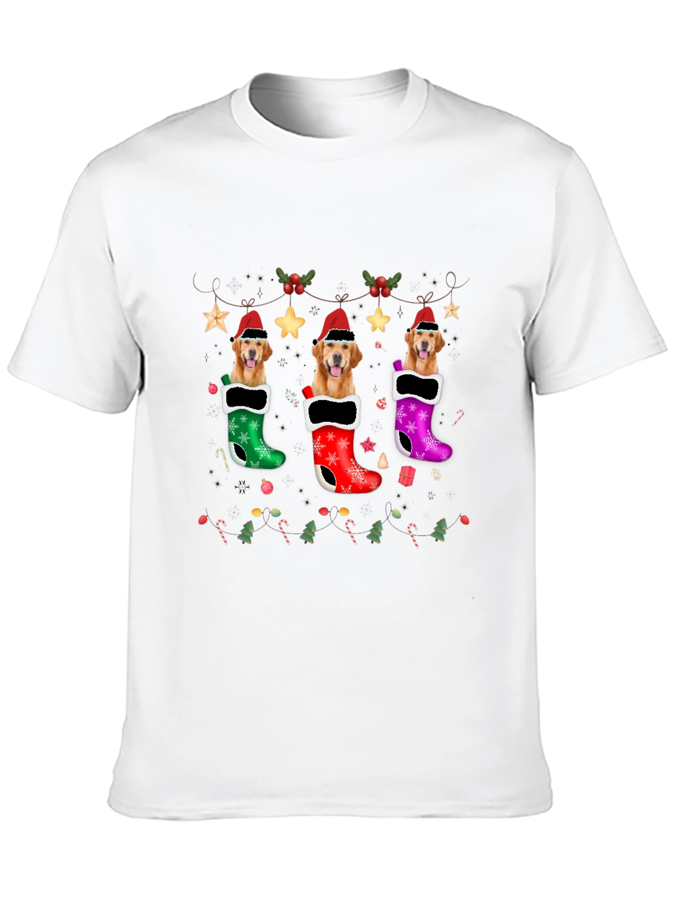 Golden Retriever Christmas Stocking T-Shirt