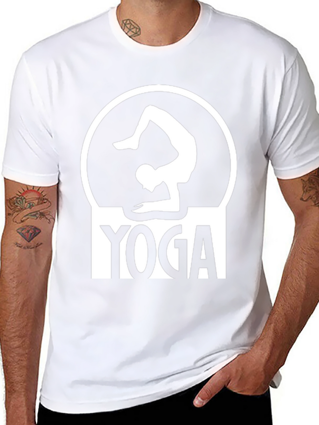 Yoga Pose Graphic Tee - Black Cotton T-Shirt