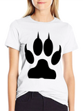 Black Wolf Paw Print T-Shirt