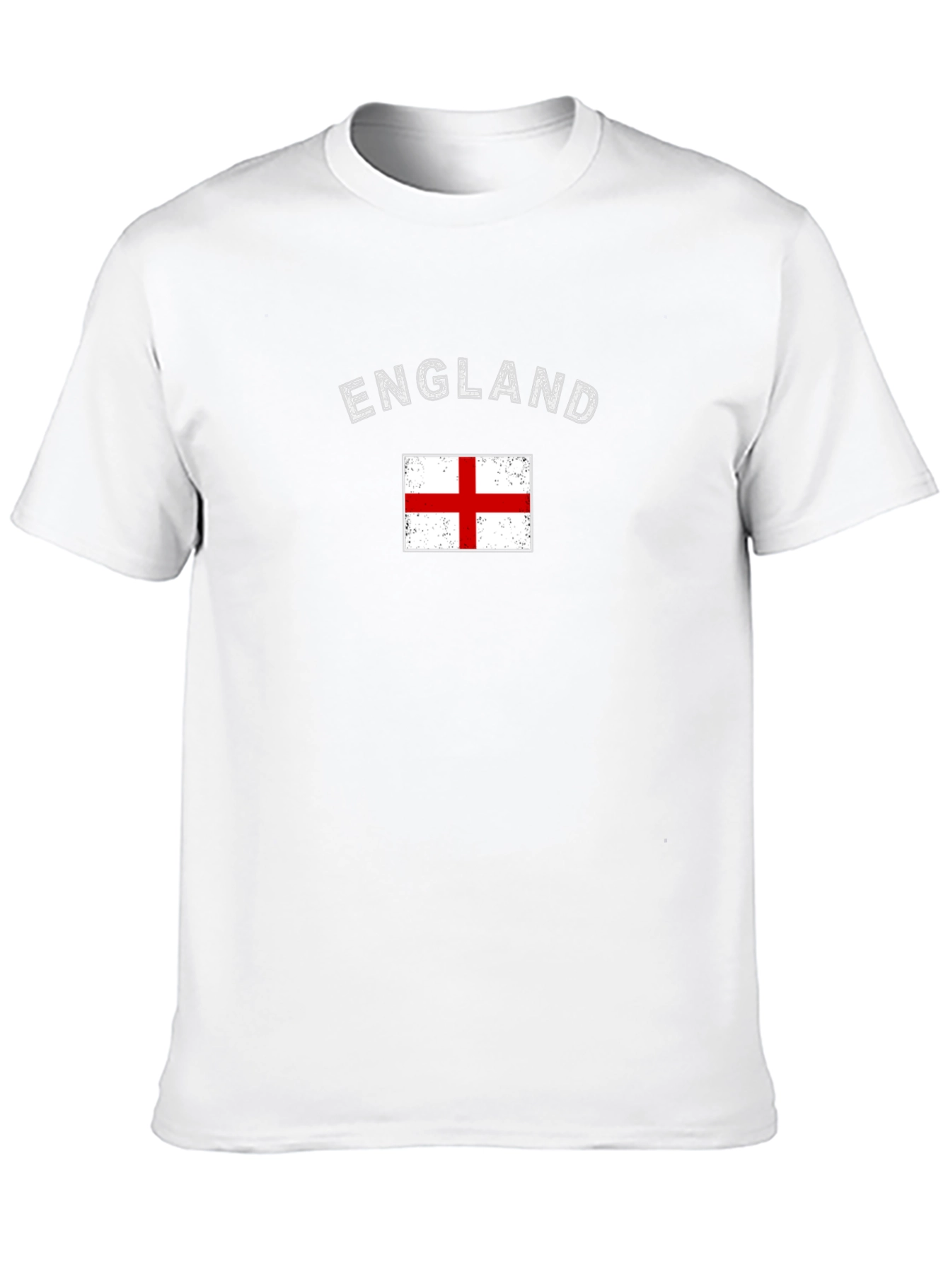 England Flag Graphic T-Shirt Short Sleeve Black Tee
