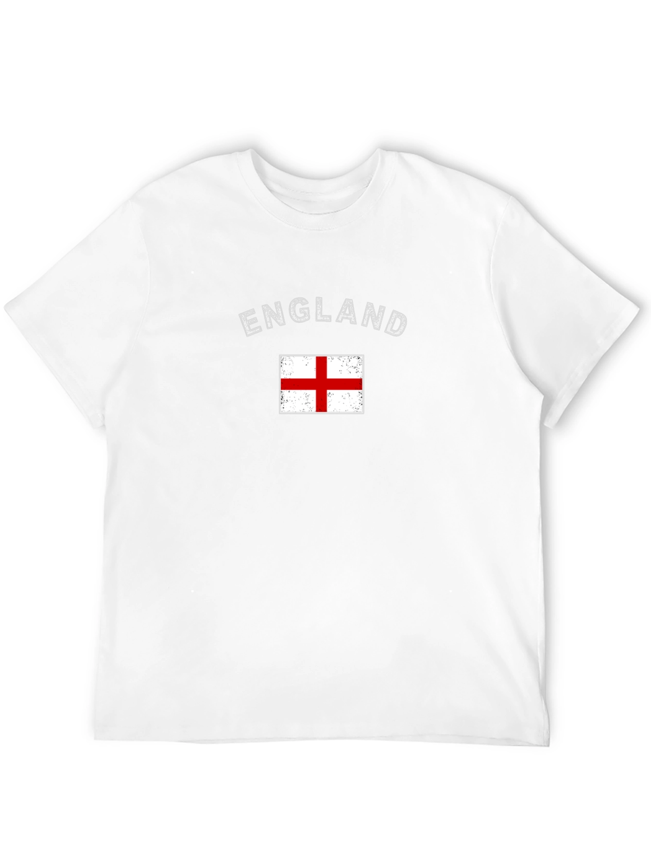 England Flag Graphic T-Shirt Short Sleeve Black Tee
