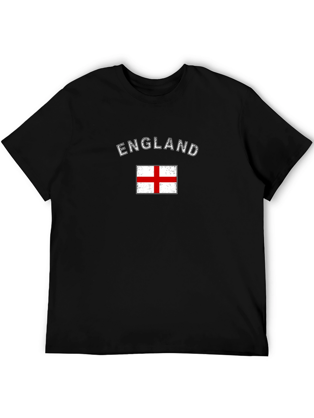England Flag Graphic T-Shirt Short Sleeve Black Tee