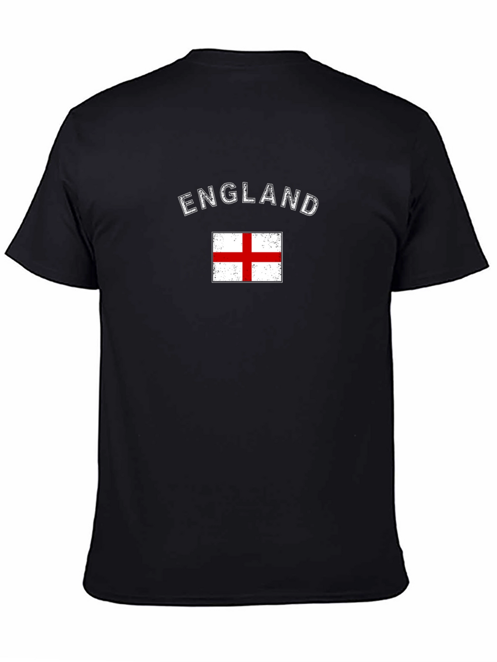 England Flag Graphic T-Shirt Short Sleeve Black Tee
