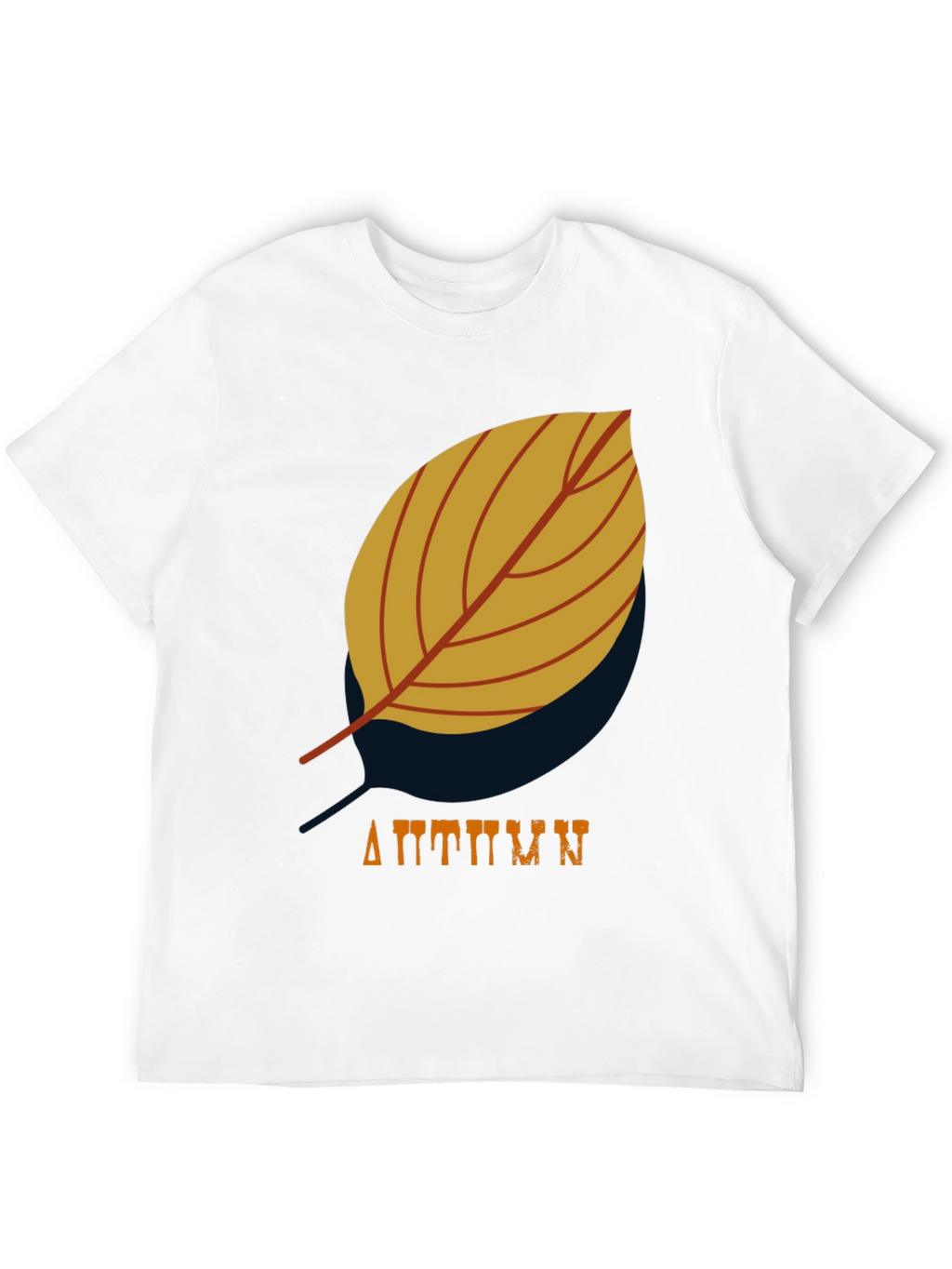 Mens Black Autumn Leaf Graphic T-Shirt