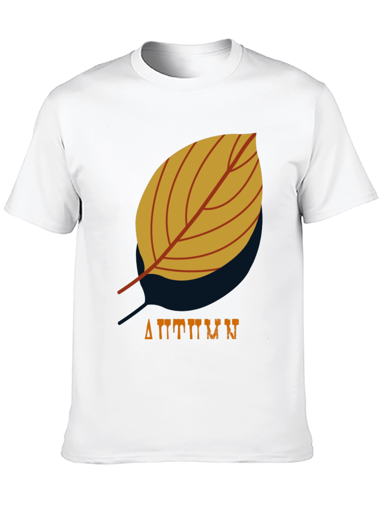 Mens Black Autumn Leaf Graphic T-Shirt