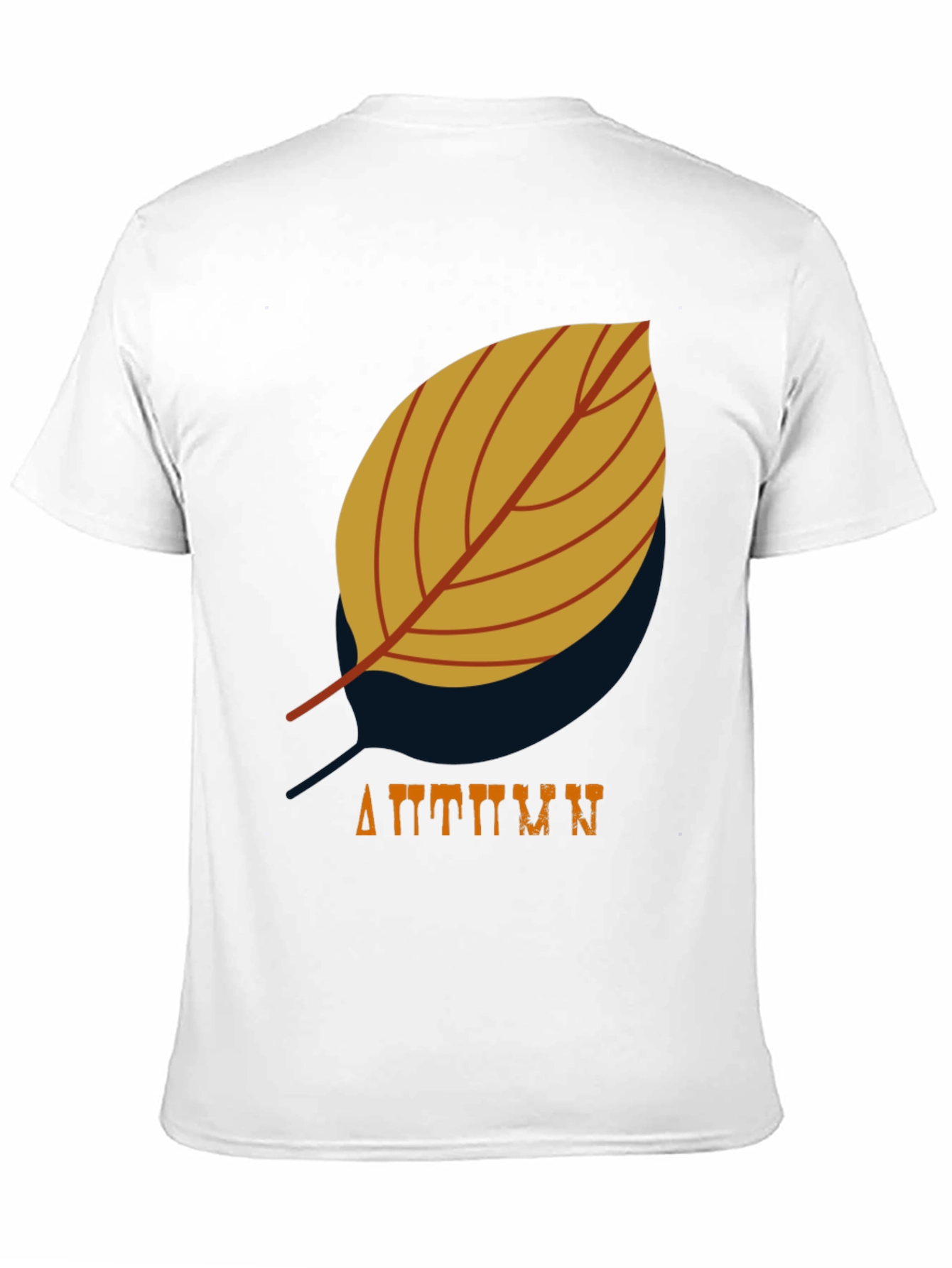Mens Black Autumn Leaf Graphic T-Shirt
