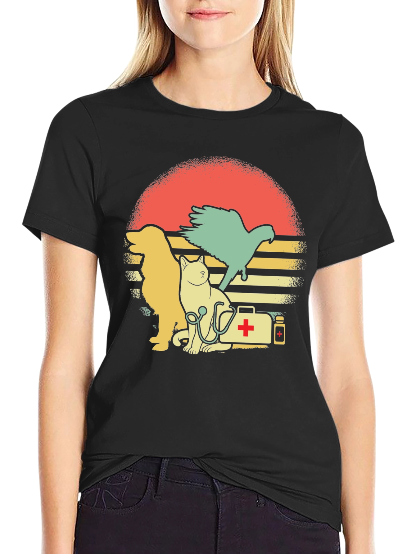 Veterinarian Pet T-Shirt: Dog Cat and Bird Graphic Tee