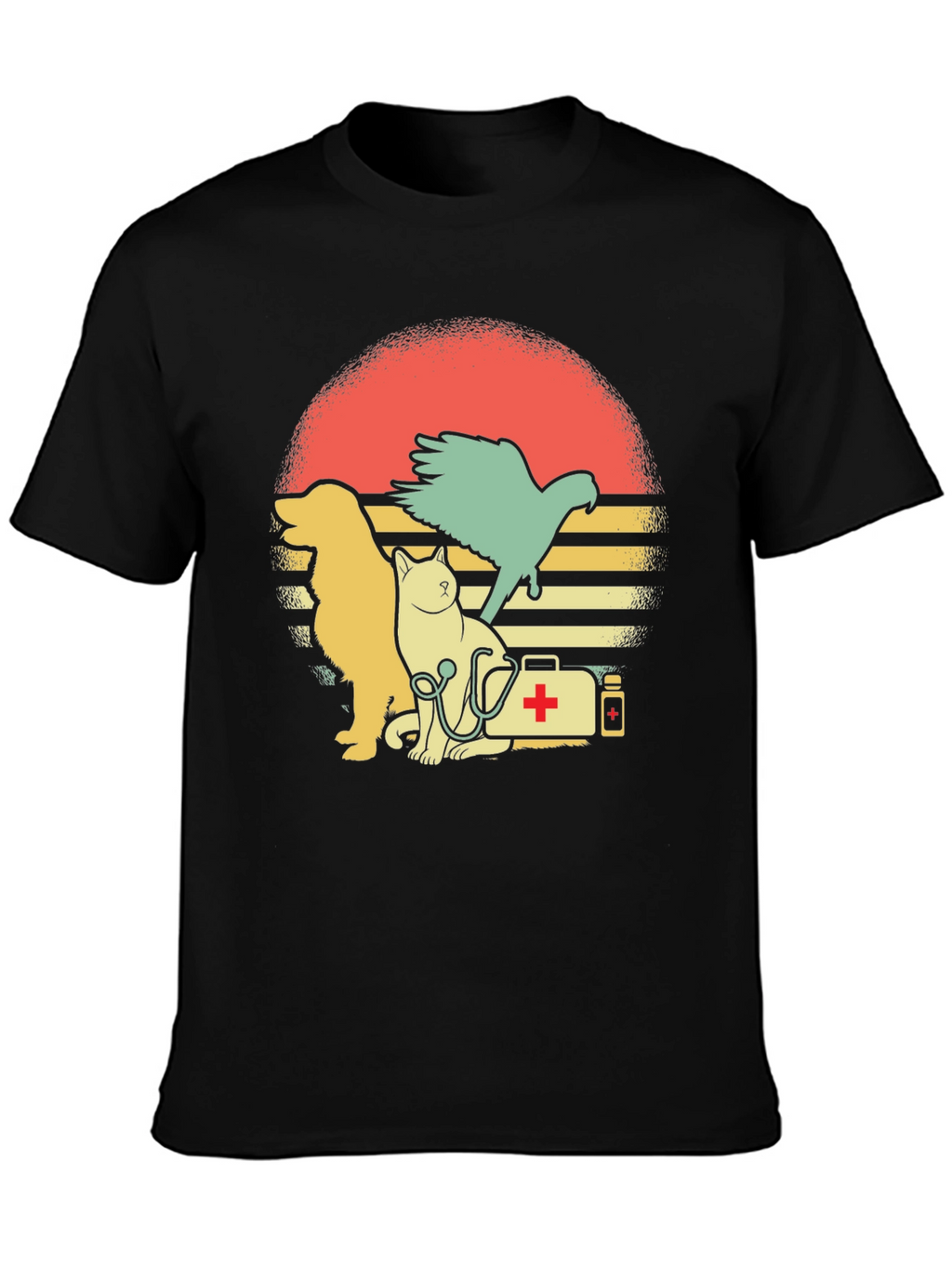 Veterinarian Pet T-Shirt: Dog Cat and Bird Graphic Tee