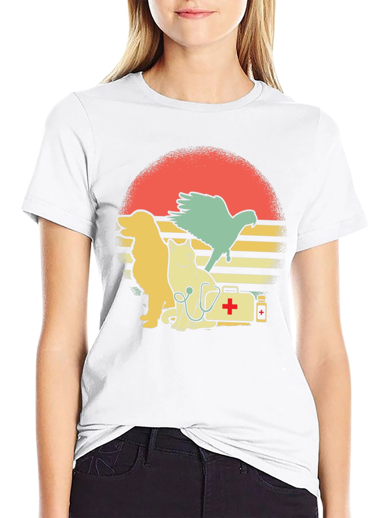Veterinarian Pet T-Shirt: Dog Cat and Bird Graphic Tee