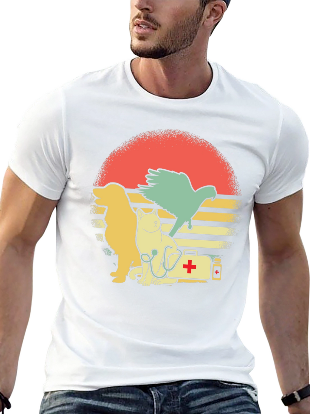 Veterinarian Pet T-Shirt: Dog Cat and Bird Graphic Tee