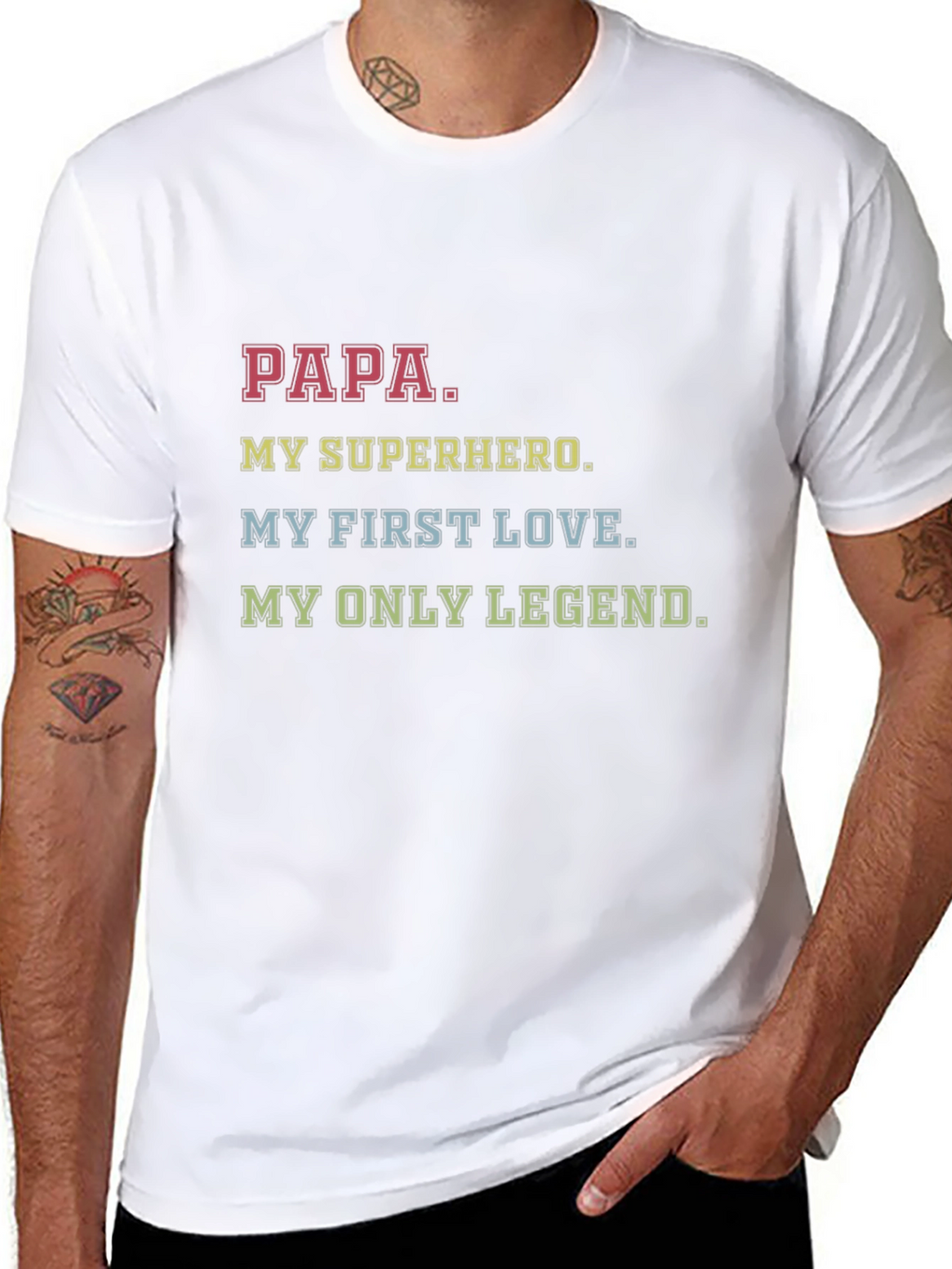 Papa My Superhero Graphic T-Shirt