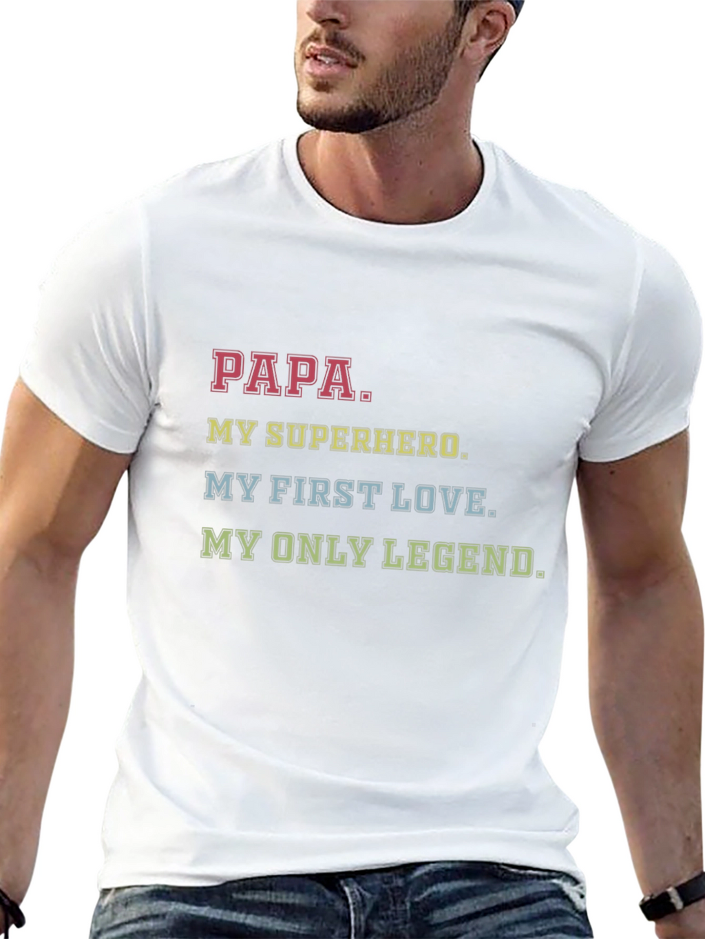 Papa My Superhero Graphic T-Shirt