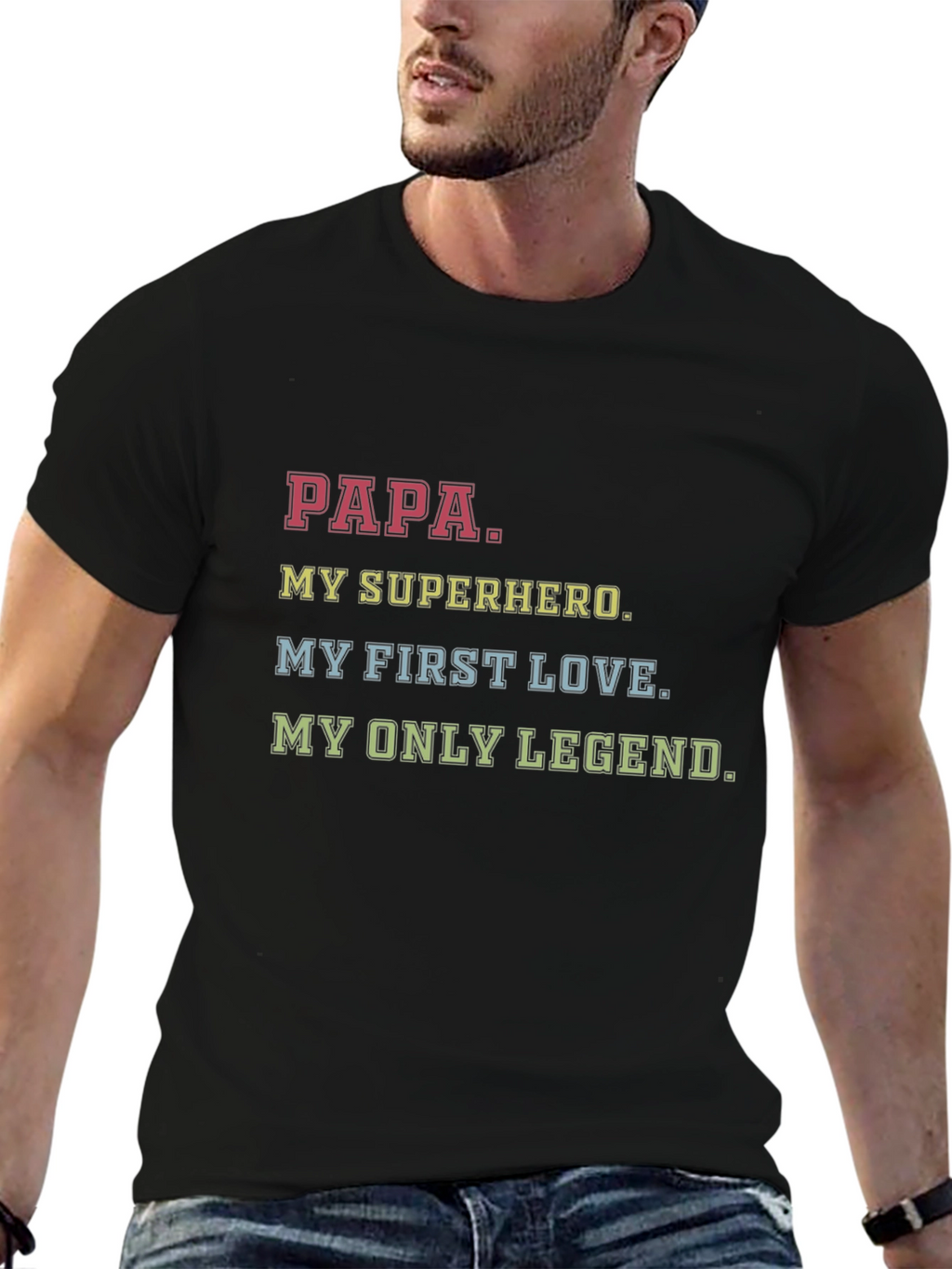 Papa My Superhero Graphic T-Shirt