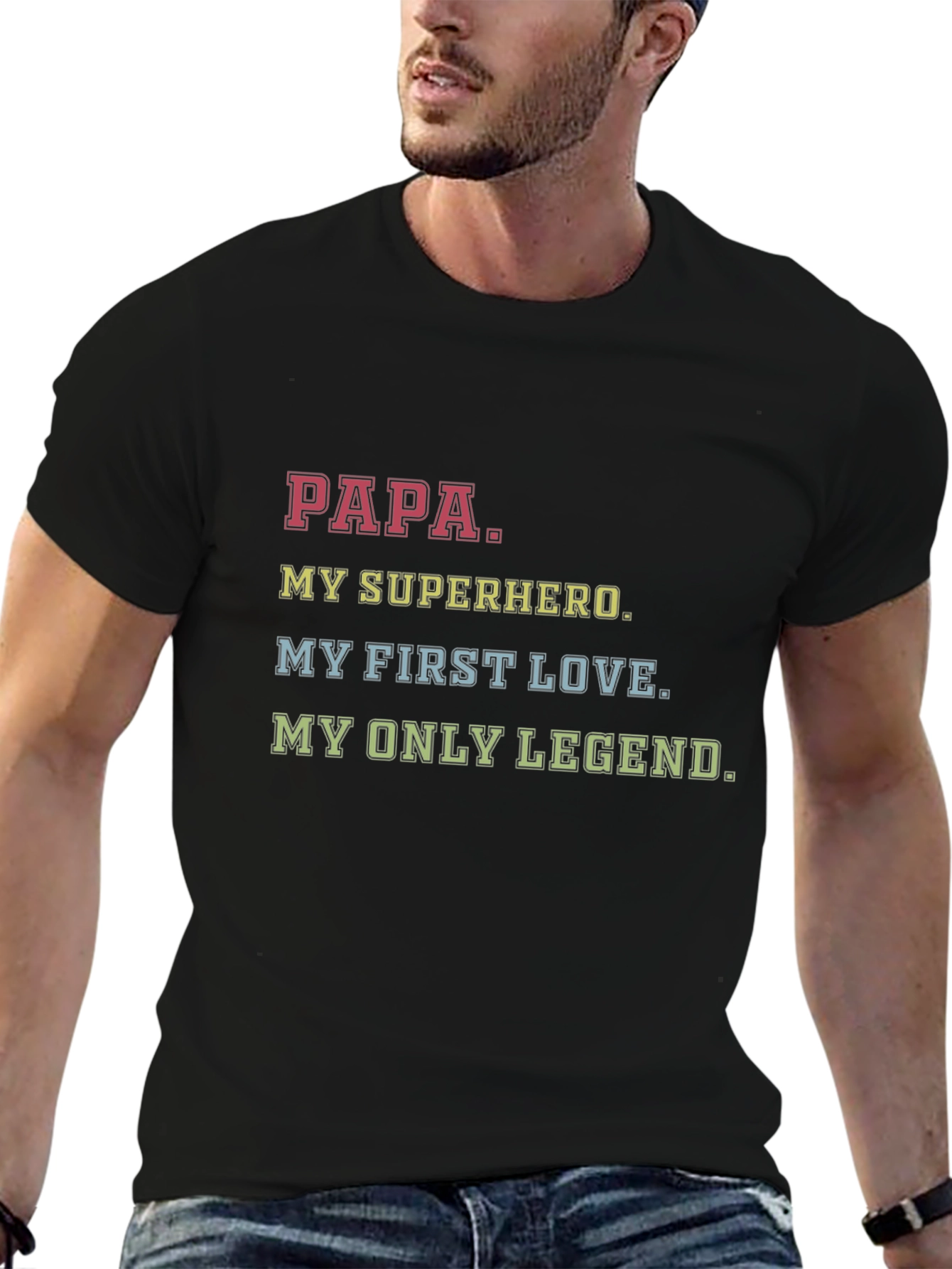 Papa My Superhero Graphic T-Shirt