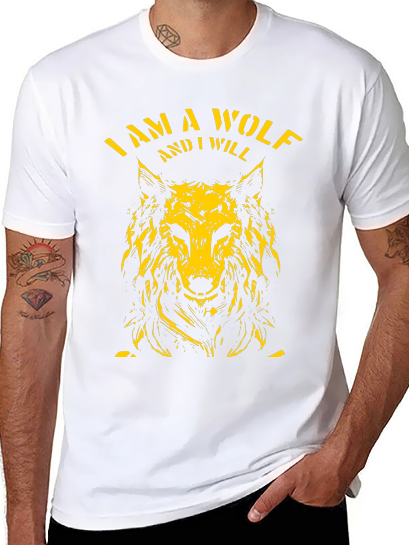 I Am A Wolf Graphic Tee - Black