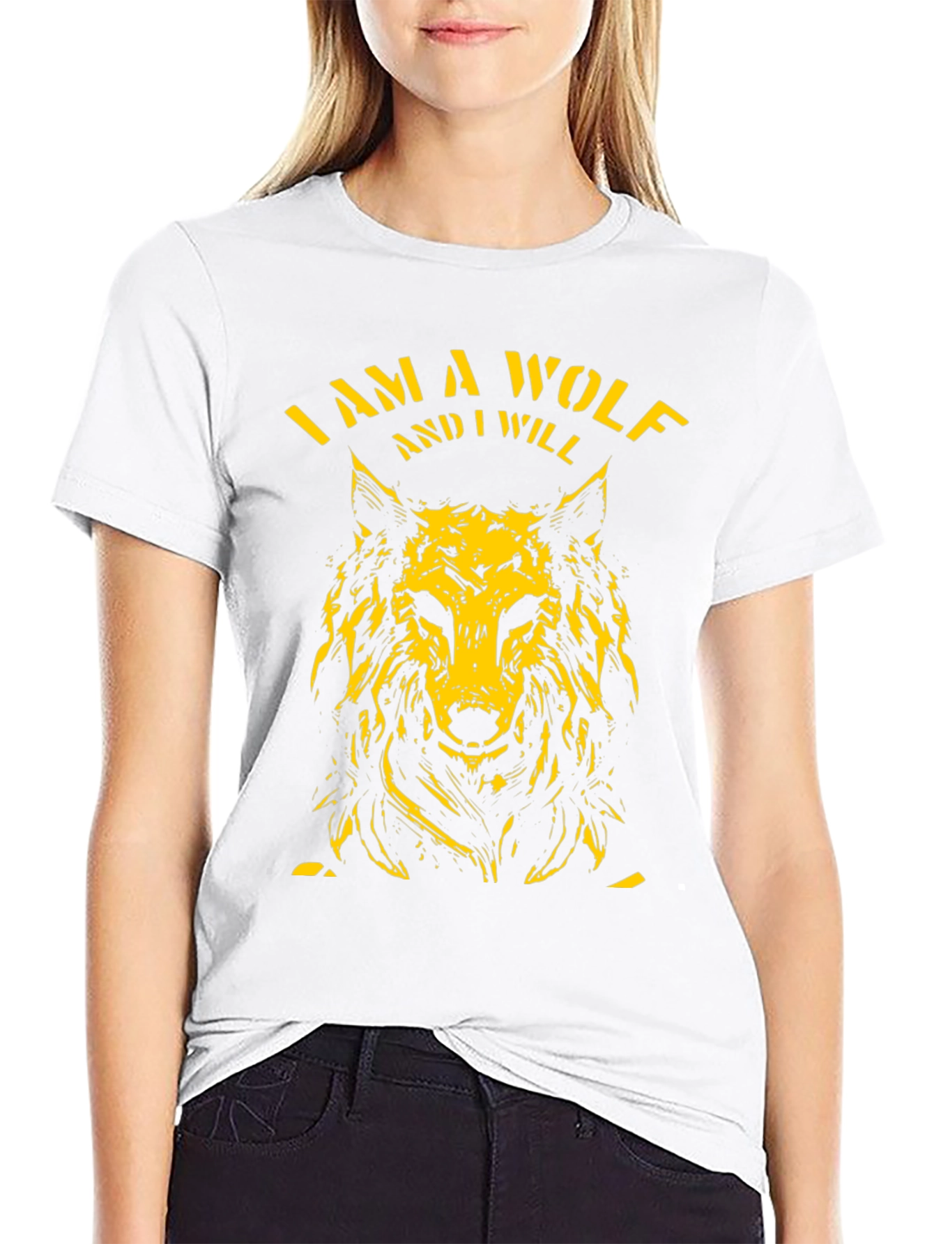 I Am A Wolf Graphic Tee - Black