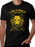 I Am A Wolf Graphic Tee - Black