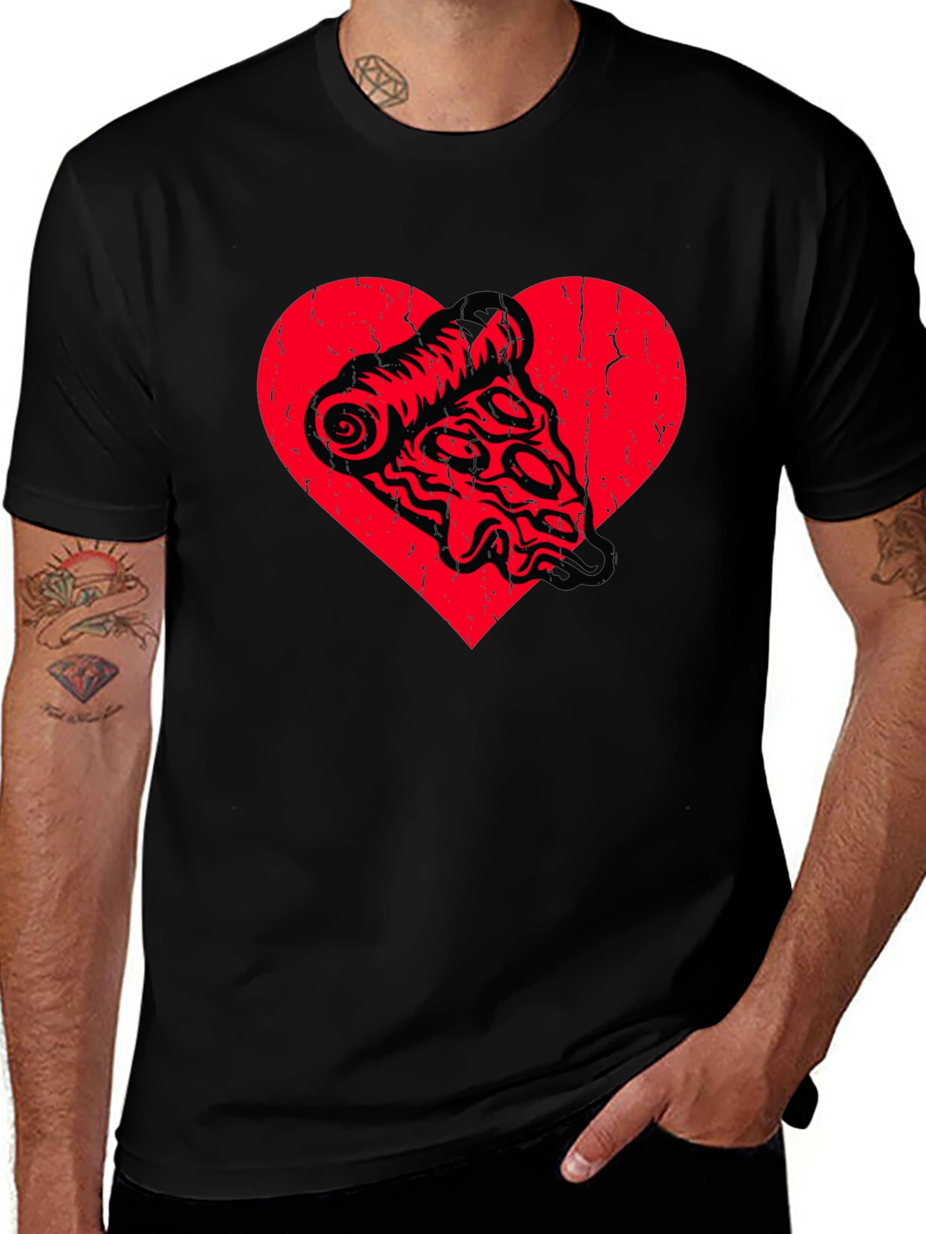 Pizza Heart Graphic Tee - Food Lover Shirt