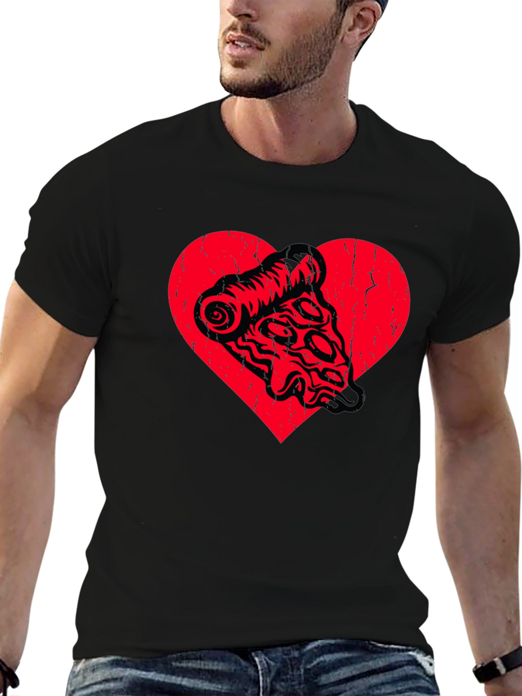 Pizza Heart Graphic Tee - Food Lover Shirt