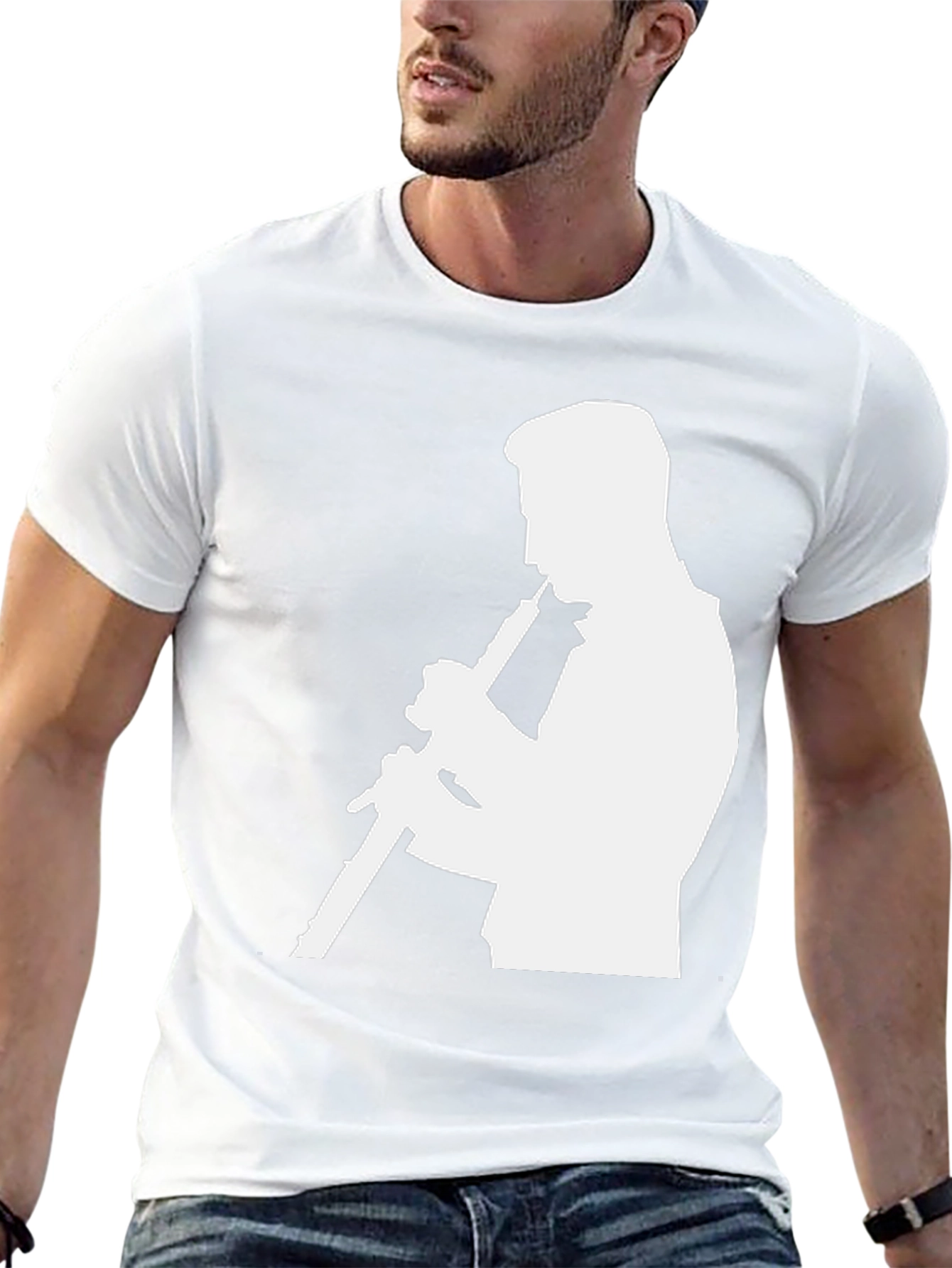 Musician Silhouette Graphic Tee - Black