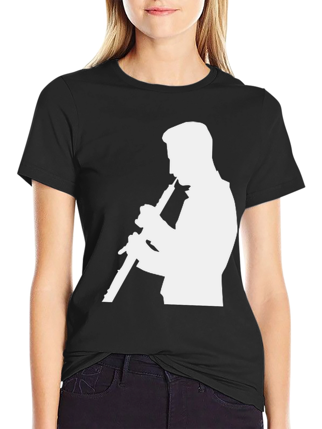 Musician Silhouette Graphic Tee - Black