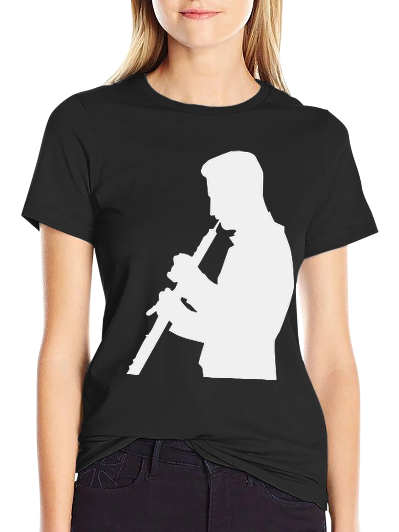 Musician Silhouette Graphic Tee - Black