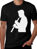 Musician Silhouette Graphic Tee - Black