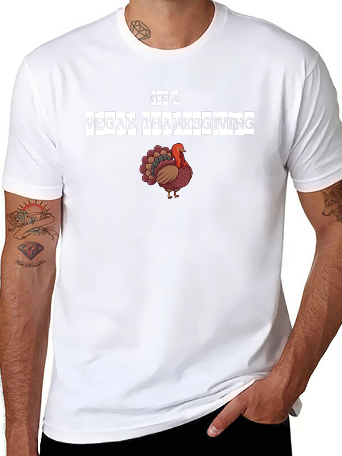 Vegan Thanksgiving T-Shirt - Turkey Graphic Tee