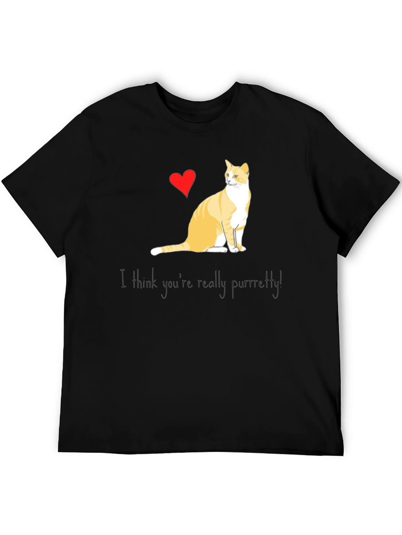 Purrfectly Pretty Cat Graphic T-Shirt