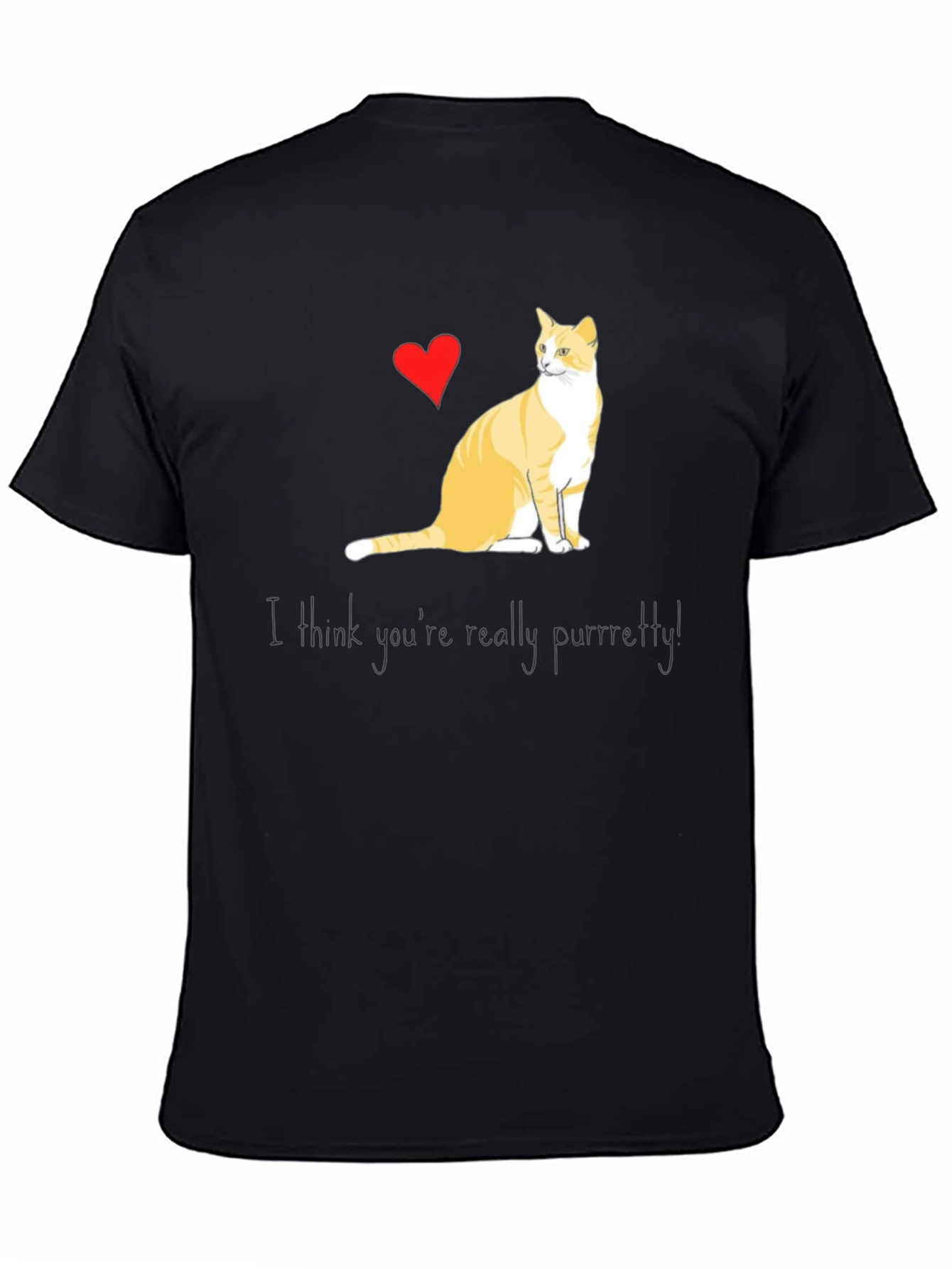 Purrfectly Pretty Cat Graphic T-Shirt