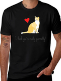 Purrfectly Pretty Cat Graphic T-Shirt