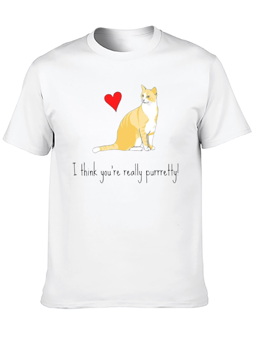 Purrfectly Pretty Cat Graphic T-Shirt