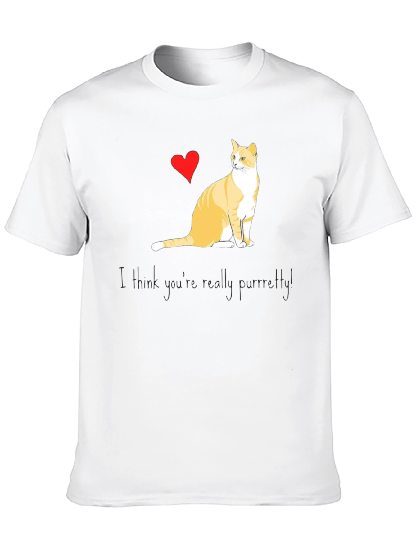 Purrfectly Pretty Cat Graphic T-Shirt