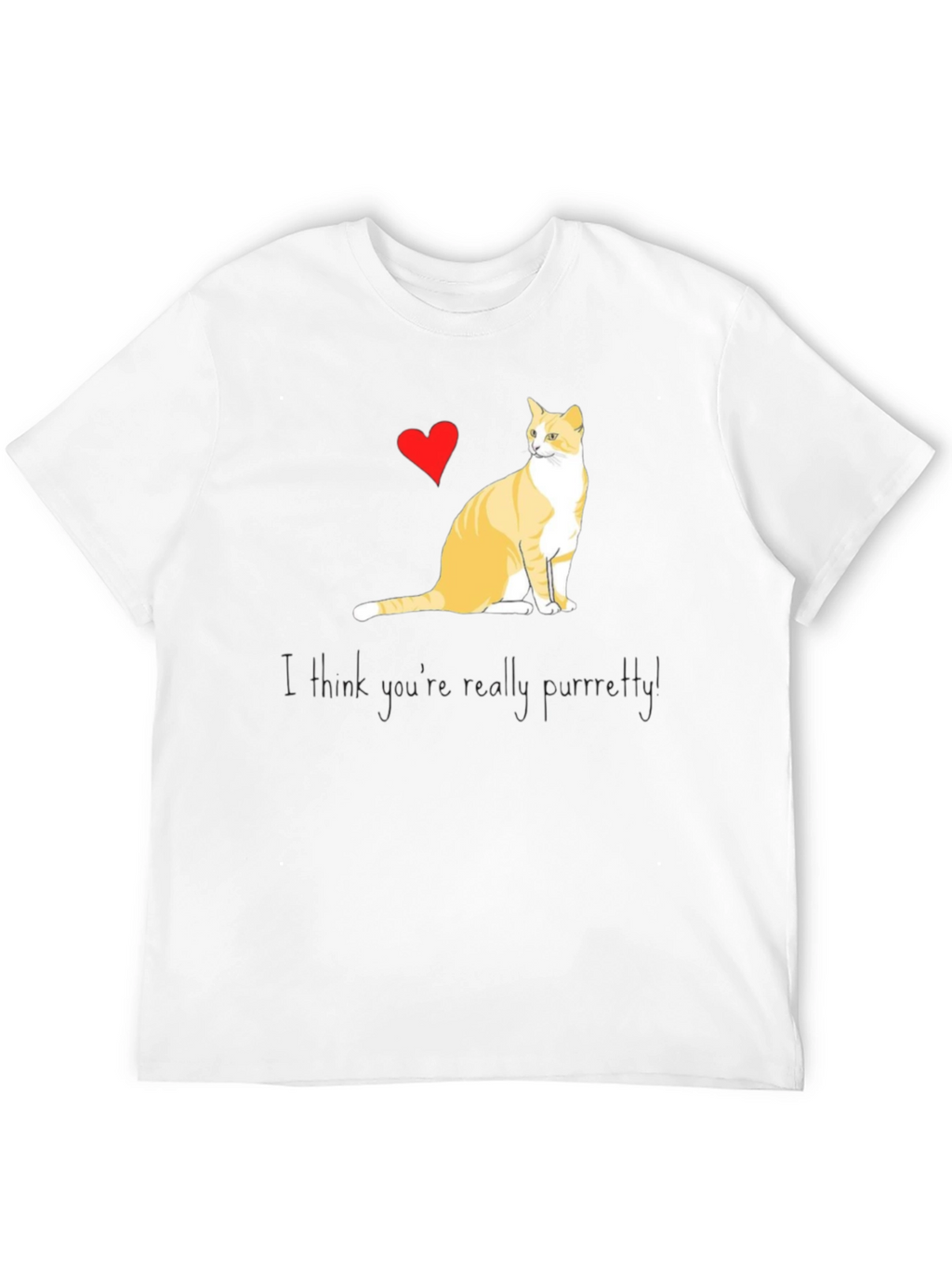 Purrfectly Pretty Cat Graphic T-Shirt