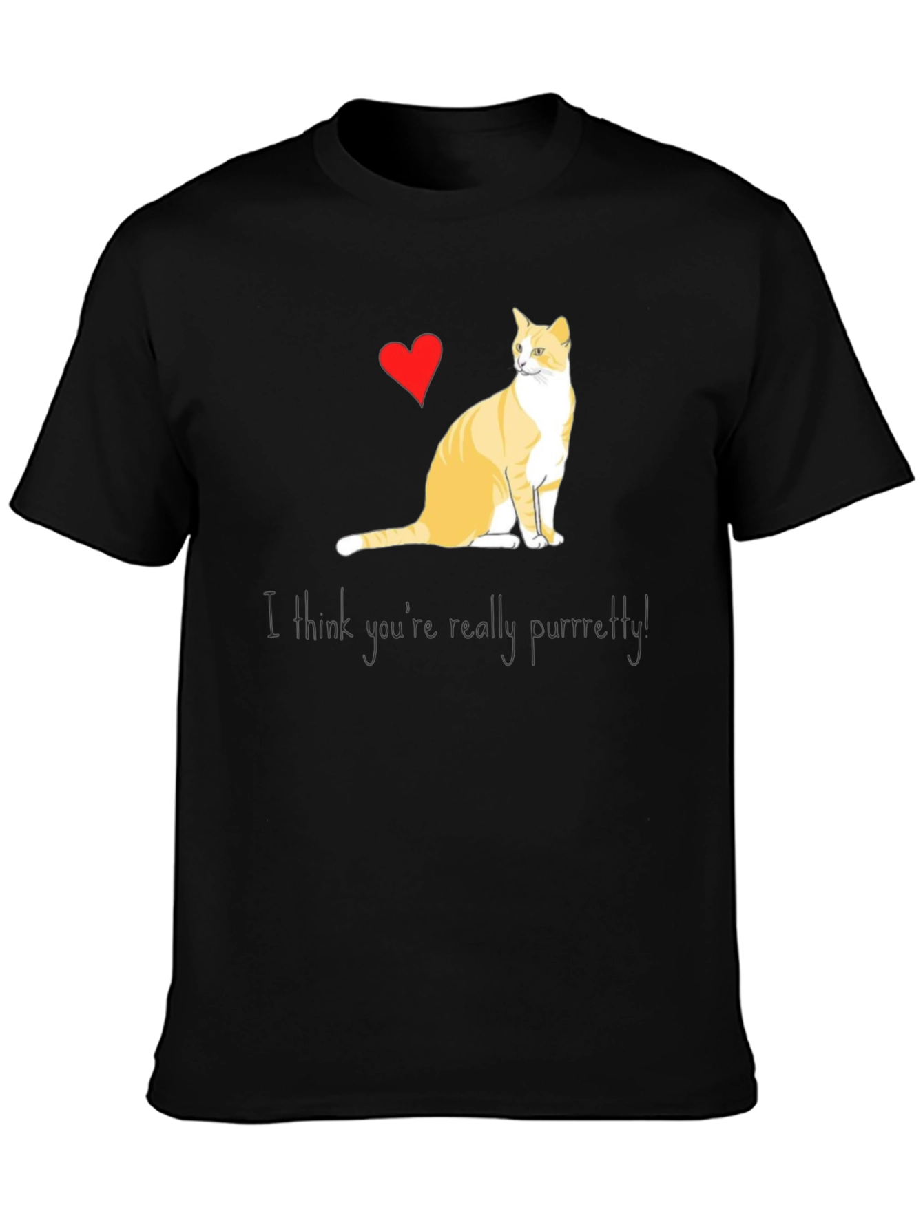 Purrfectly Pretty Cat Graphic T-Shirt